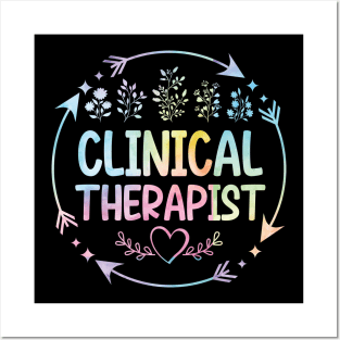 Clinical Therapist cute floral watercolor Posters and Art